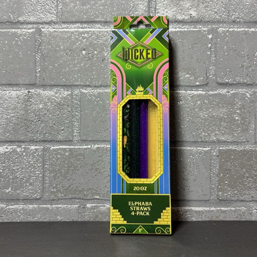 Wicked Elphaba Reusable Straws 4 Pack 20oz Tumbler Straws Charcharms Universal